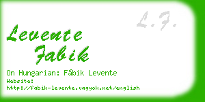 levente fabik business card