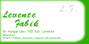 levente fabik business card